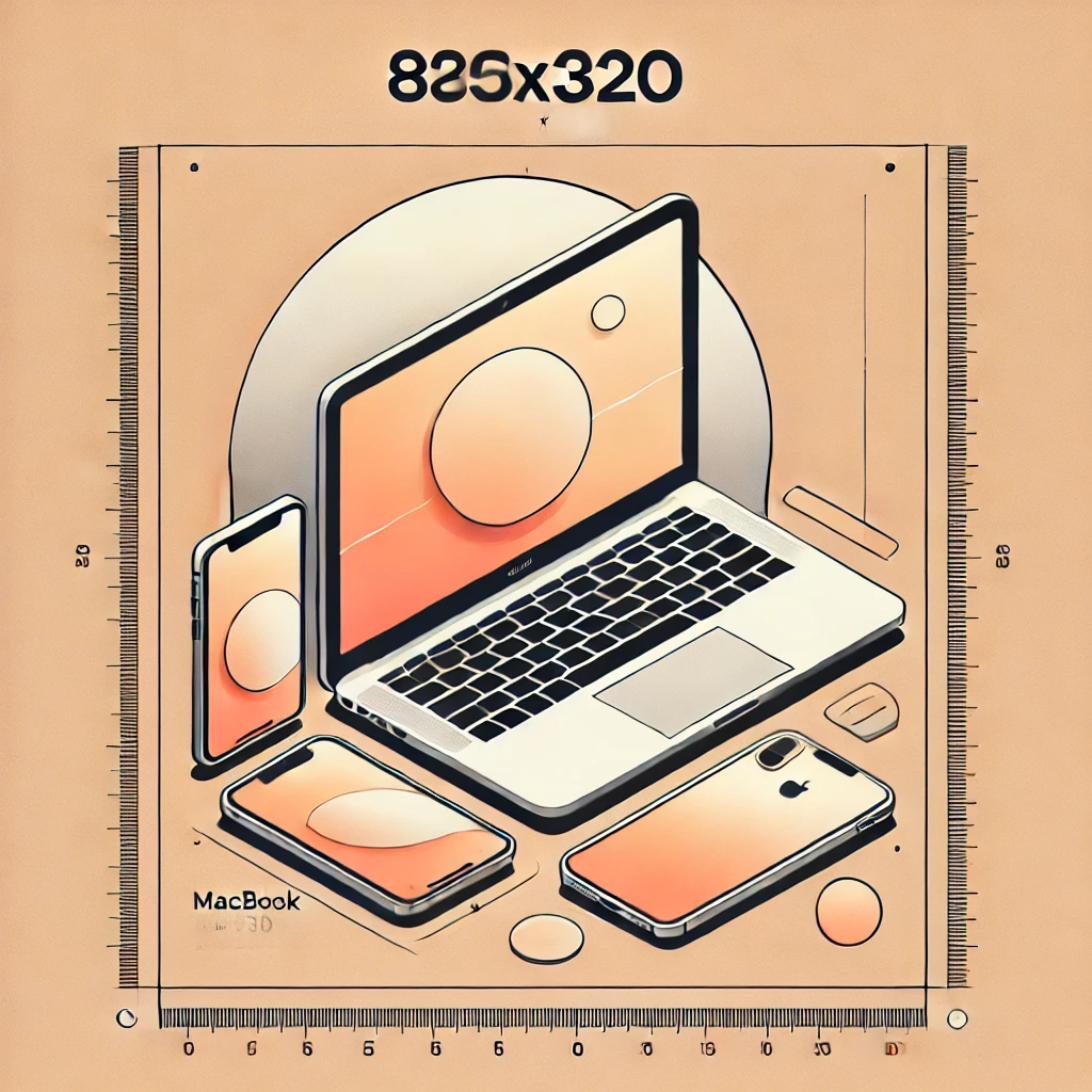 Dall·e 2025 02 13 08.33.17 An Image With Dimensions 853x320 Featuring A Macbook Screen In The Center And An Iphone Beside It. The Background Is Light Orange, Creating A Clean An